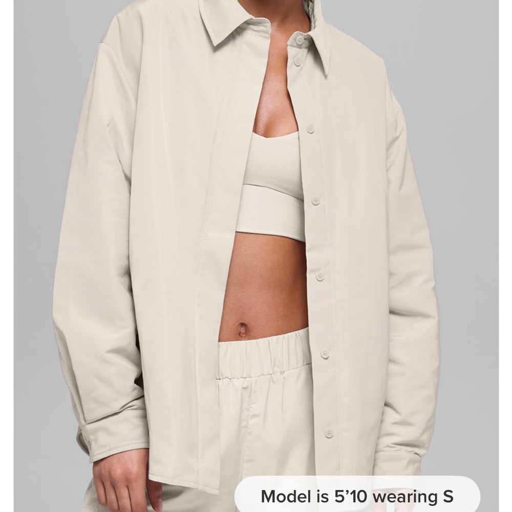 ALO Yoga SOCIALITE Shacket in BONE NWT